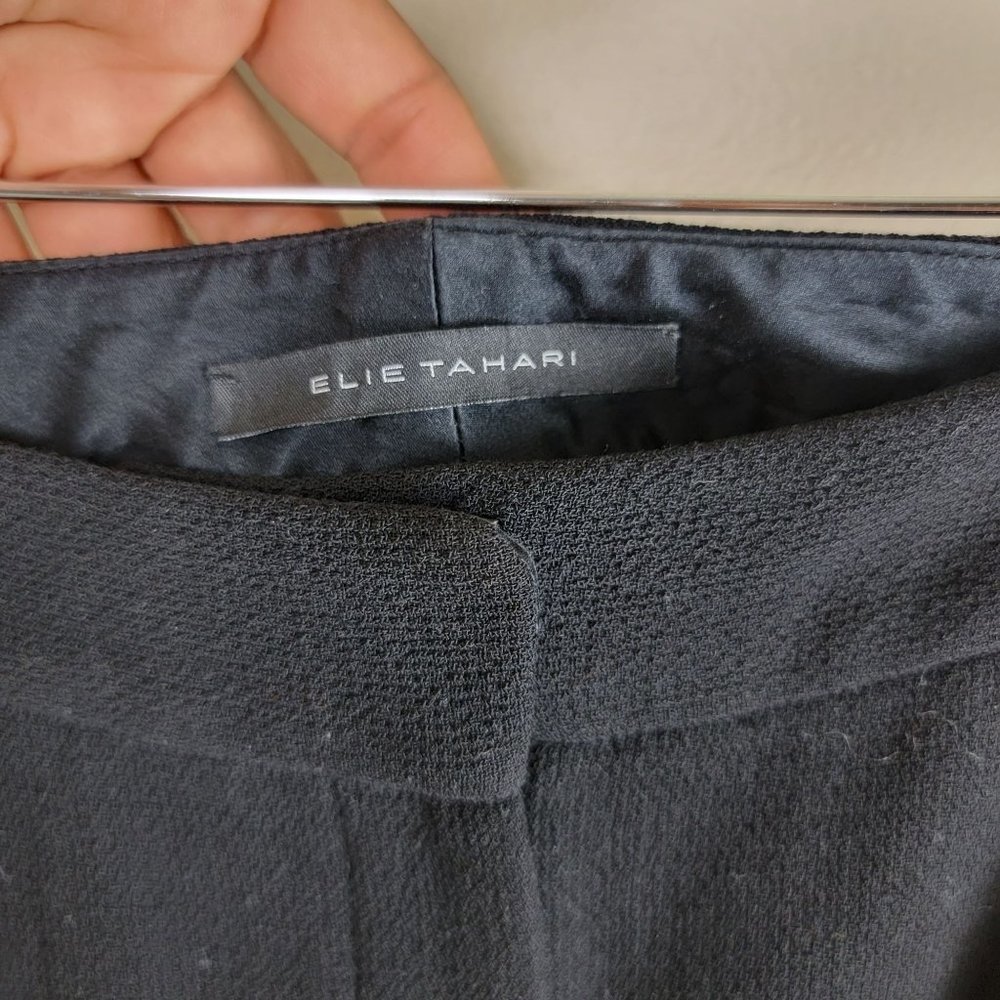 Elie Tahari Women Woven Virgin Wool Straight Leg Trouser Pants Black size 6 - Picture 5 of 8